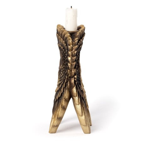 Alchemy Gothic – Angel Wing Candle Holder Antique Gold Celestial Gothic Decor