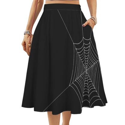 ANTIBrand Misfits Rack - Caught Up In Your Web Midi Skirt with Pockets - 5XL (Best Fits UK 26-28)