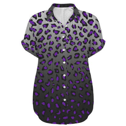 ANTIBrand Steel Panther short sleeve shirt with purple leopard print