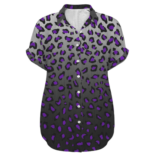 ANTIBrand Steel Panther short sleeve shirt with purple leopard print
