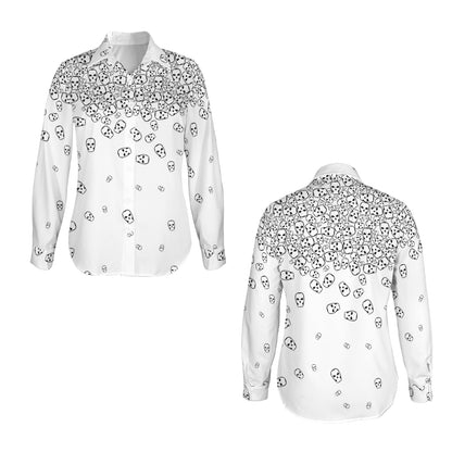 Really Tumbling skulls Black and White Long Sleeve Shirt