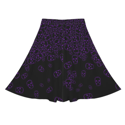 Alternative fashion skull print skirt with pockets