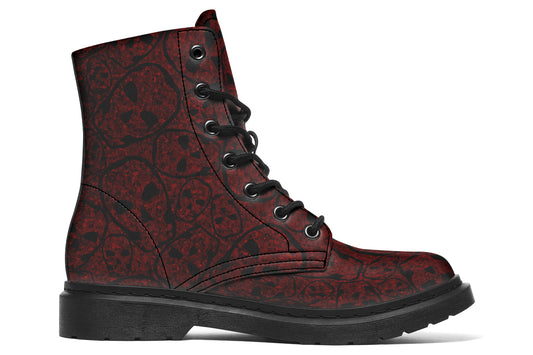 ANTIBrand Sanguine Haze Skulls goth boots with distressed finish
