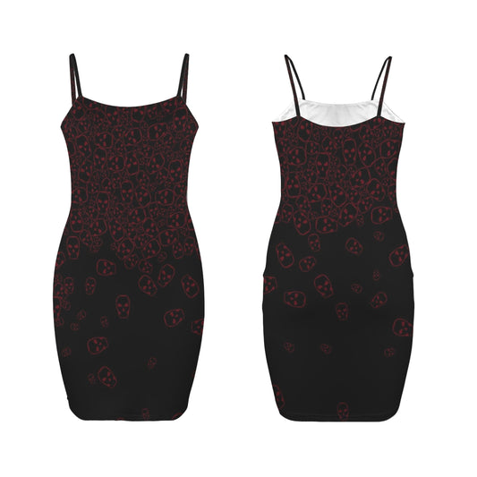 Tumbling Blood Skulls Bodycon Dress