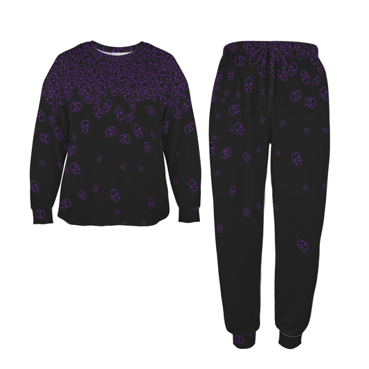 Tumbling skulls gothic loungewear set with sweatshirt and joggers