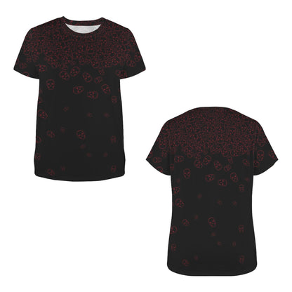 ANTIBrand Misfits Rack - Red Tumbling Skulls T-Shirt - XL (UK 16)