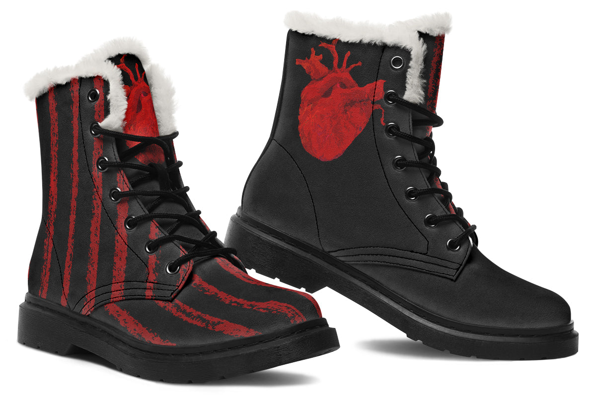 ANTIBrand Uncaged Heart fleece lined goth boots
