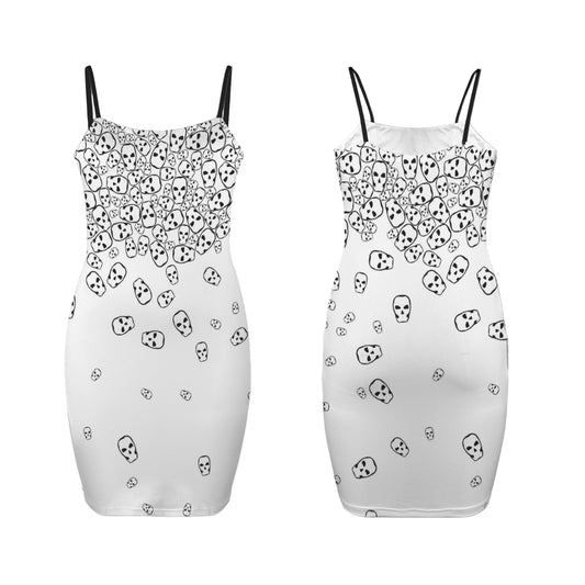 ANTIBrand skull print goth mini bodycon dress