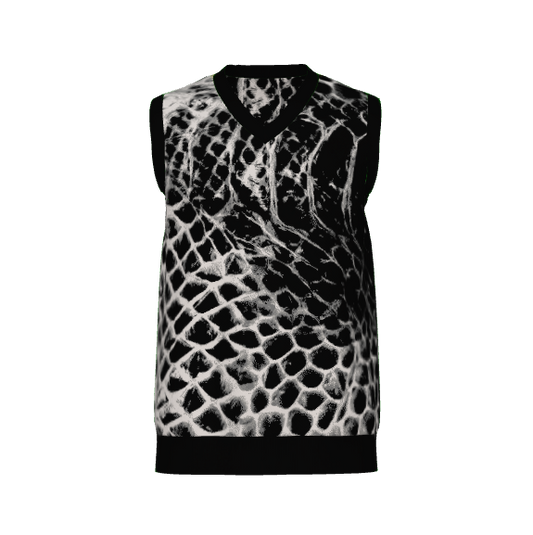 ANTIBrand snake skin effect knitted vest front view