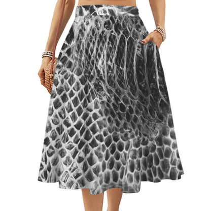 ANTBrand Shedding Skin Snakeskin Effect Midi Skirt