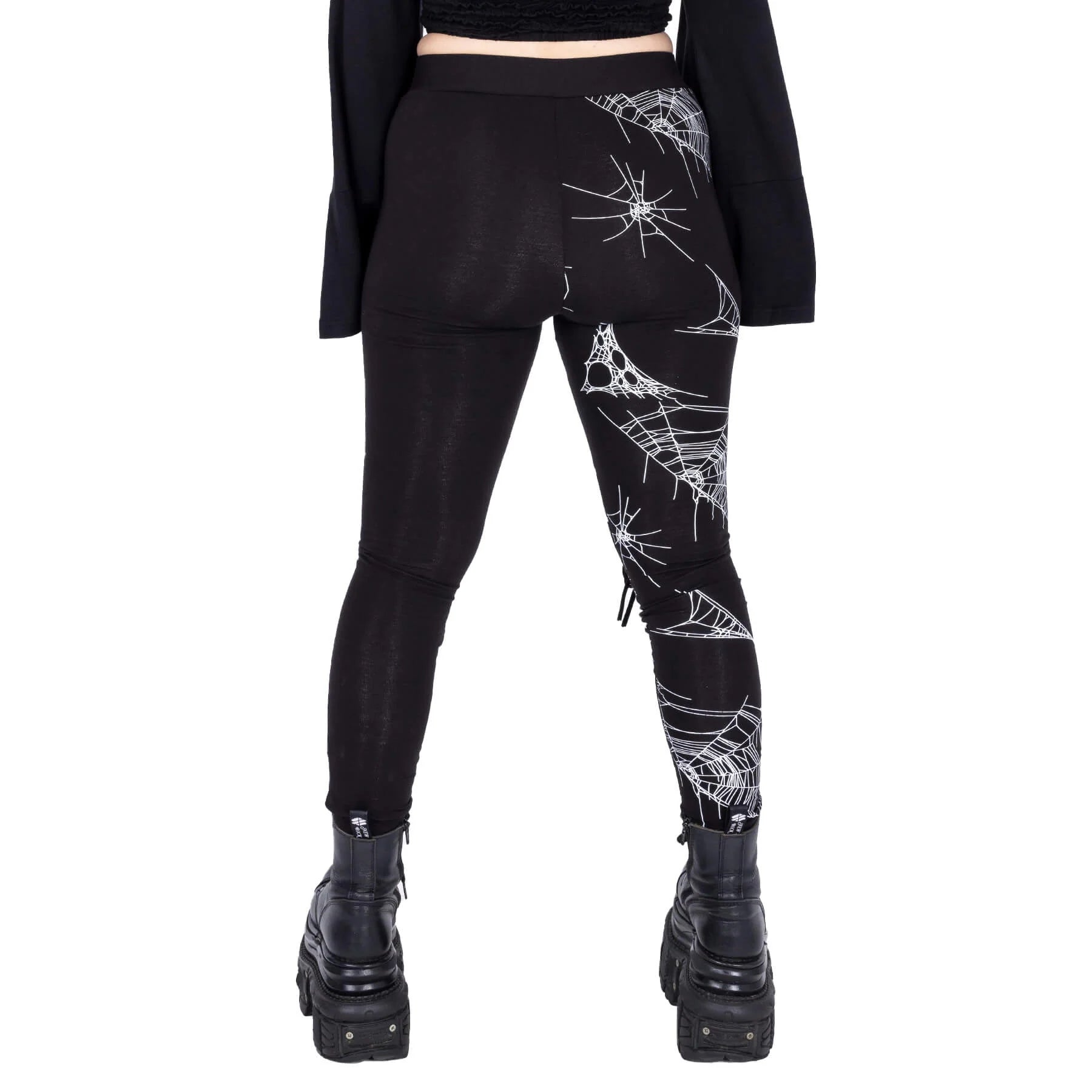 Heartless Arhana Spiderweb Leggings with Lace Up Feature - Kate's Clothing