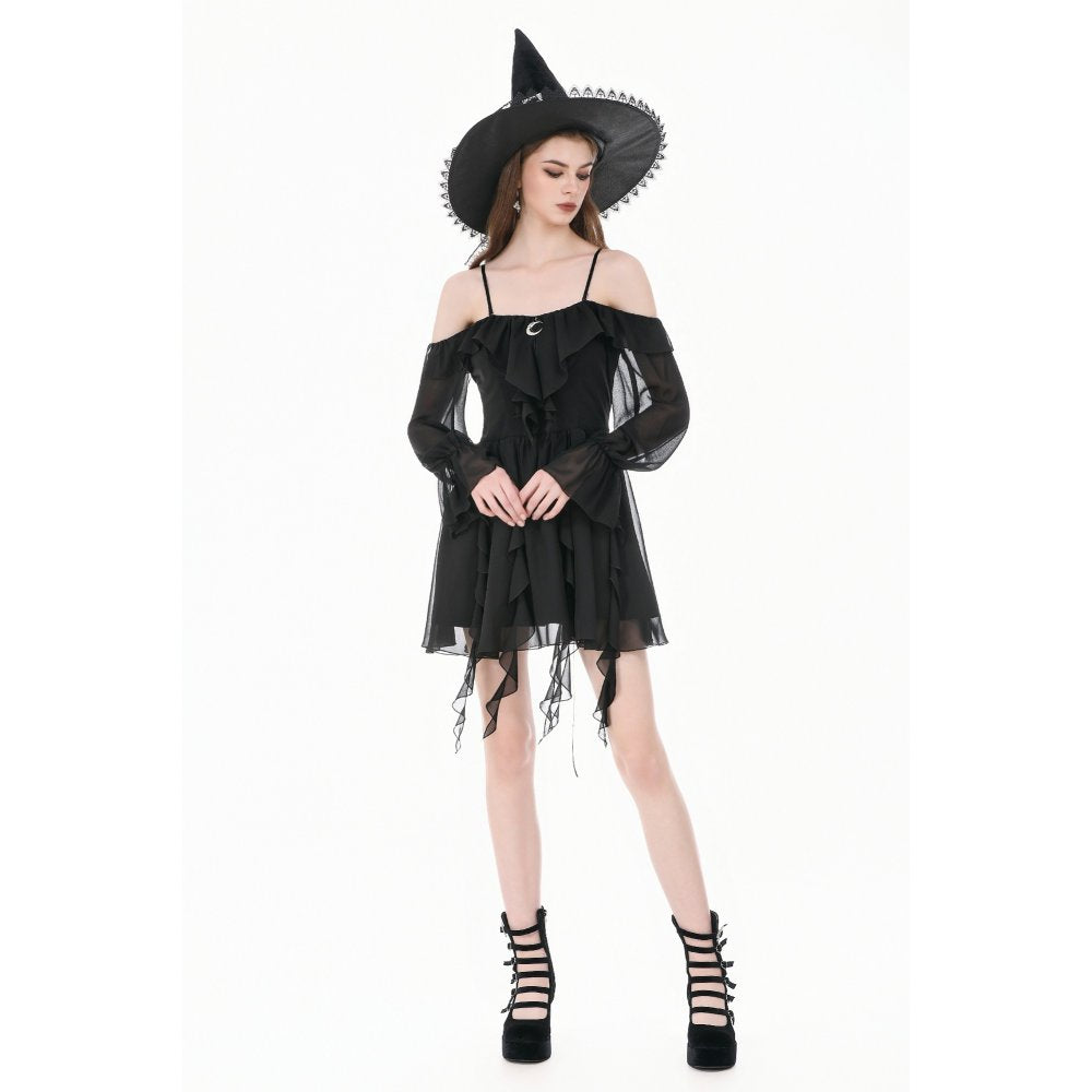 Dark in Love Nocturnal Crescent Chiffon Dress