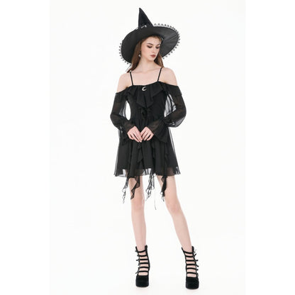 Dark in Love Nocturnal Crescent Chiffon Dress
