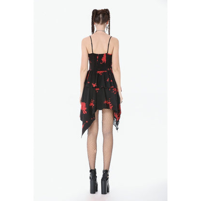 Dark in Love Red-Black Tie Dye Punk Dress
