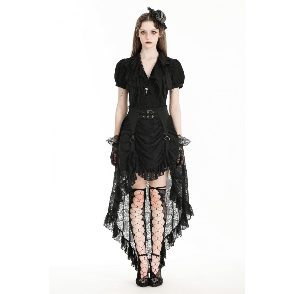 Dark in Love Halia Gothic Hi-lo Skirt - Kate's Clothing