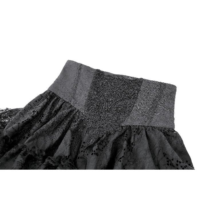 Dark in Love Gaslight Requiem Tiered Lace Skirt