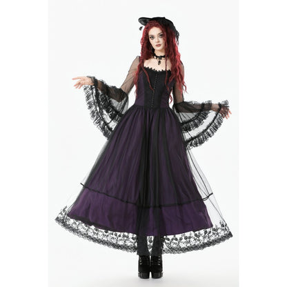 Dark in Love Lilith Bell Sleeve Gothic Maxi Dress