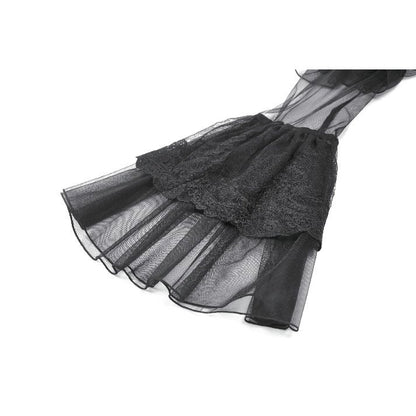 Dark in Love High Neck Mesh Lace Cold-Shoulder Dress