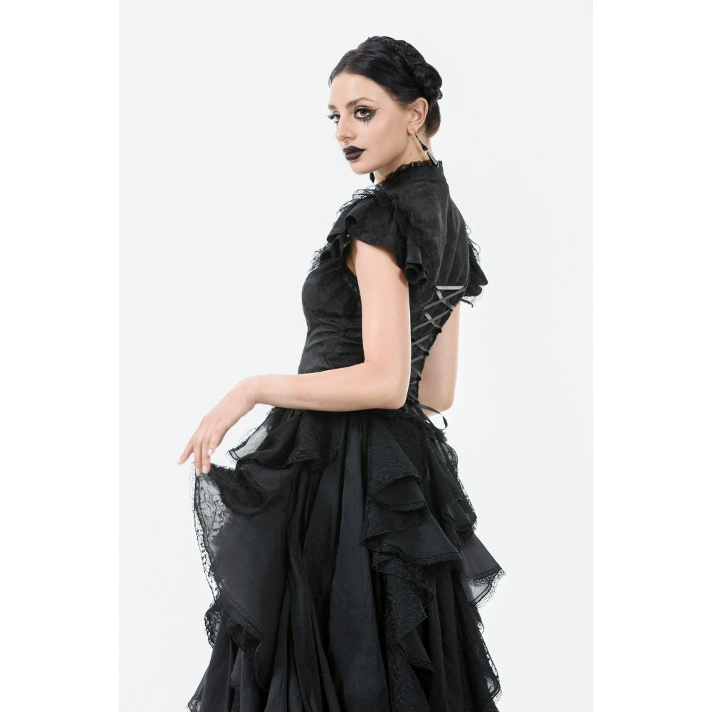 Dark in Love Seraphine Lace Off-Shoulder Goth Bodysuit