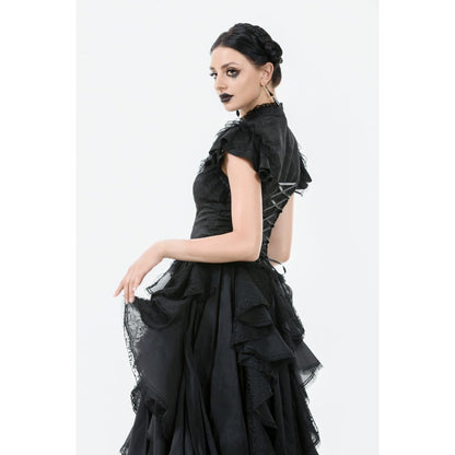 Dark in Love Seraphine Lace Off-Shoulder Goth Bodysuit