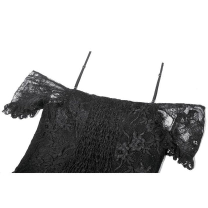 Dark in Love Romantic Gothic Lace Layered High-Low Dress