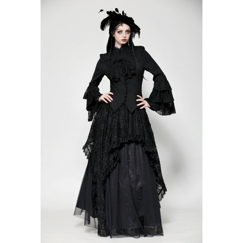Dark in Love Odesia Gothic Ruffled Ladies Shirt - Kate's Clothing