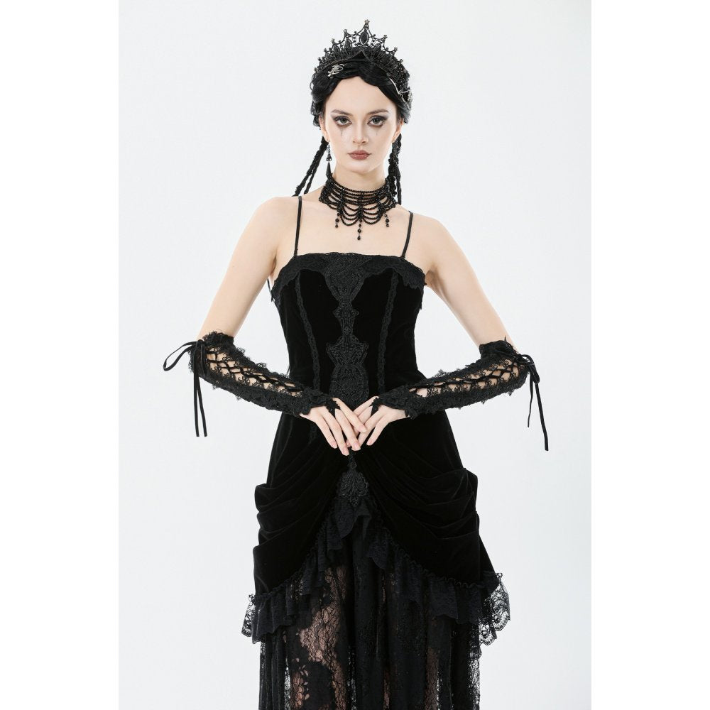 Elegant baroque-style gloves with corset ribbon