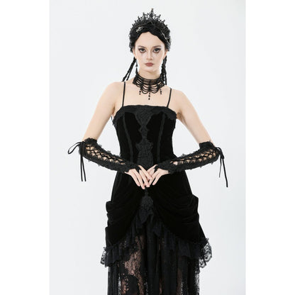 Elegant baroque-style gloves with corset ribbon