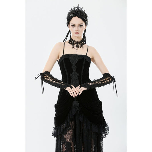 Elegant baroque-style gloves with corset ribbon