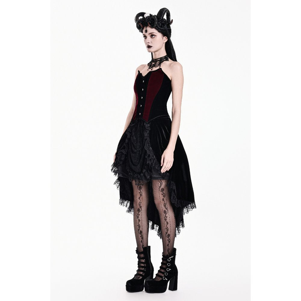 Dark in Love Crimson Vampiric Velvet Corset Top
