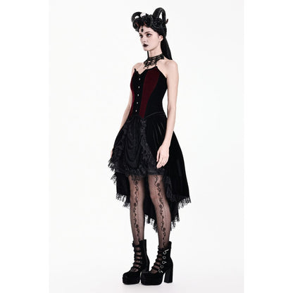 Dark in Love Crimson Vampiric Velvet Corset Top