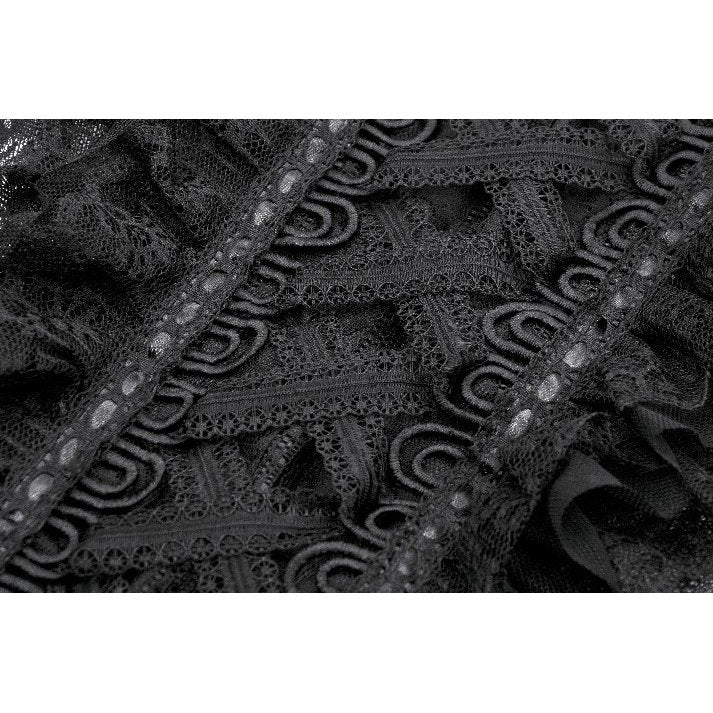 Dark in Love Ophelia Lace Off-Shoulder Gothic Bodysuit in Black