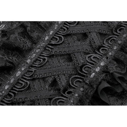 Dark in Love Ophelia Lace Off-Shoulder Gothic Bodysuit in Black