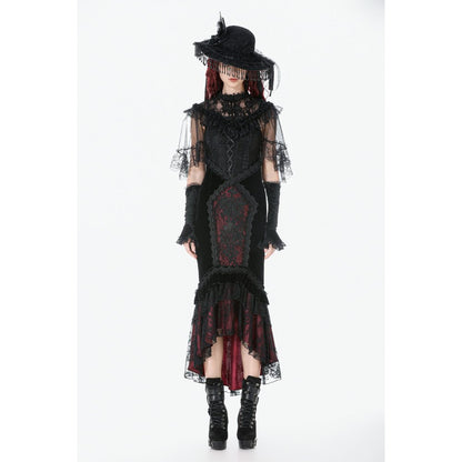 Dark in Love Gothic Elegant Velvet Mermaid Skirt