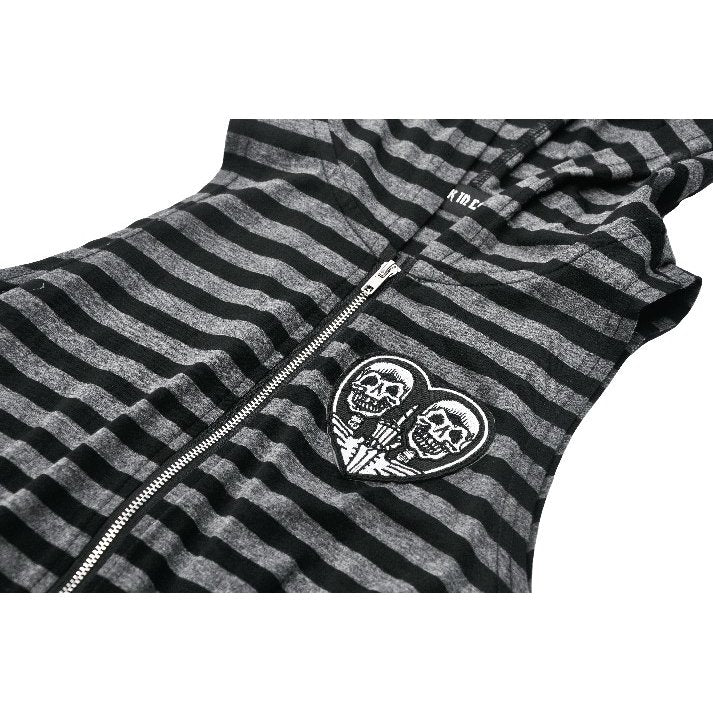 Dark In Love Salem Striped Cat Ear Hoodie Dress