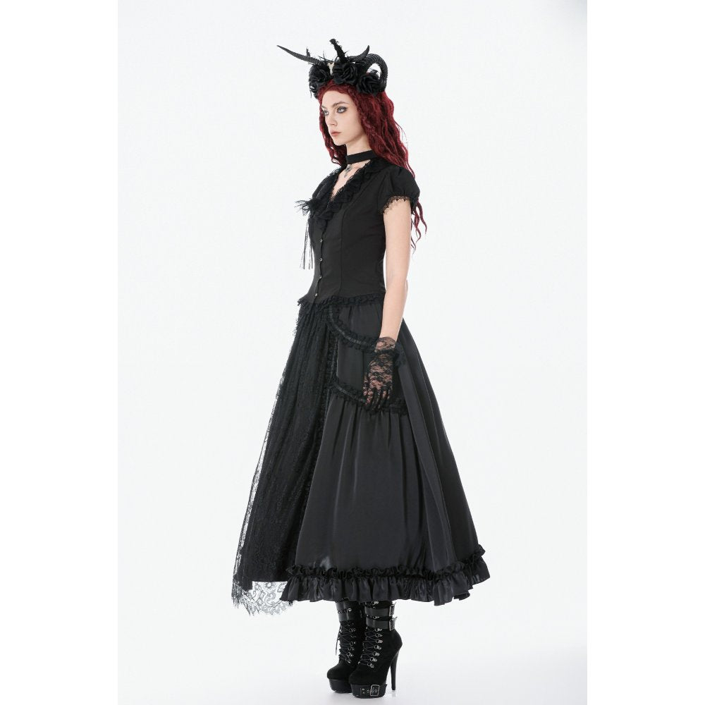 Dark in Love Belladonna Floor-Length Goth Skirt