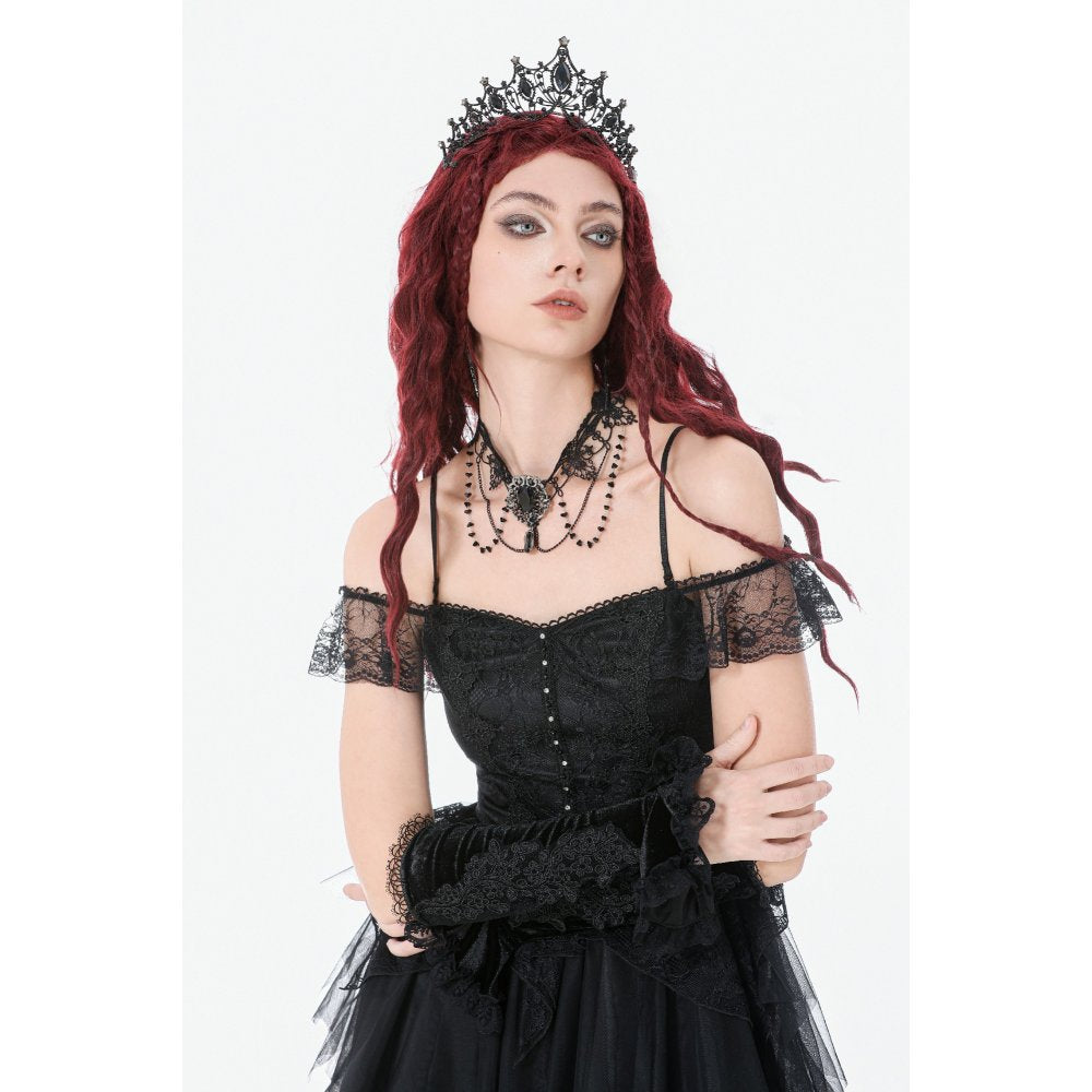 Dark In Love Adelina Vintage Lace Layered Choker