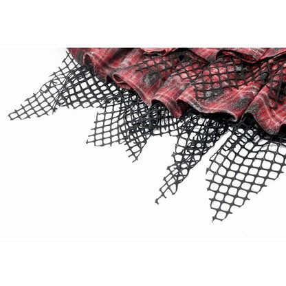 Dark in Love Linnea Plaid Mesh Layered Skirt