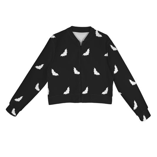 ANTIBrand cropped bomber jacket with white bats print