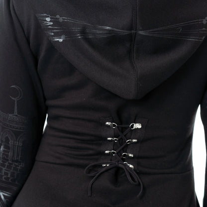 Vixxen Basilica Cathedral Style Printed Zip Up Hoodie