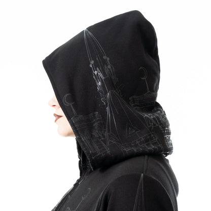 Vixxen Basilica Cathedral Style Printed Zip Up Hoodie