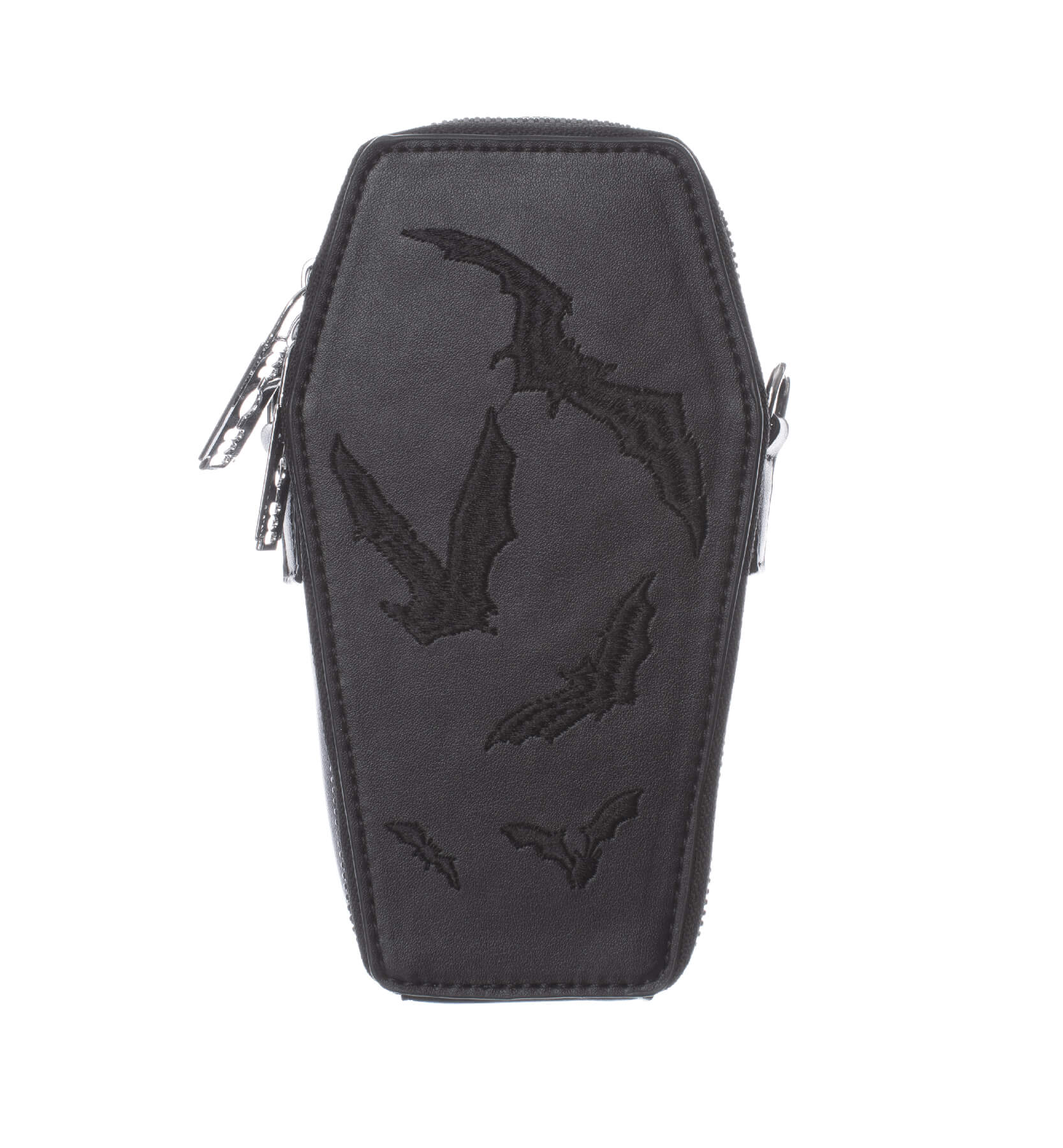 Heartless Embroidered Black Bat Mini Coffin Bag - Kate's Clothing