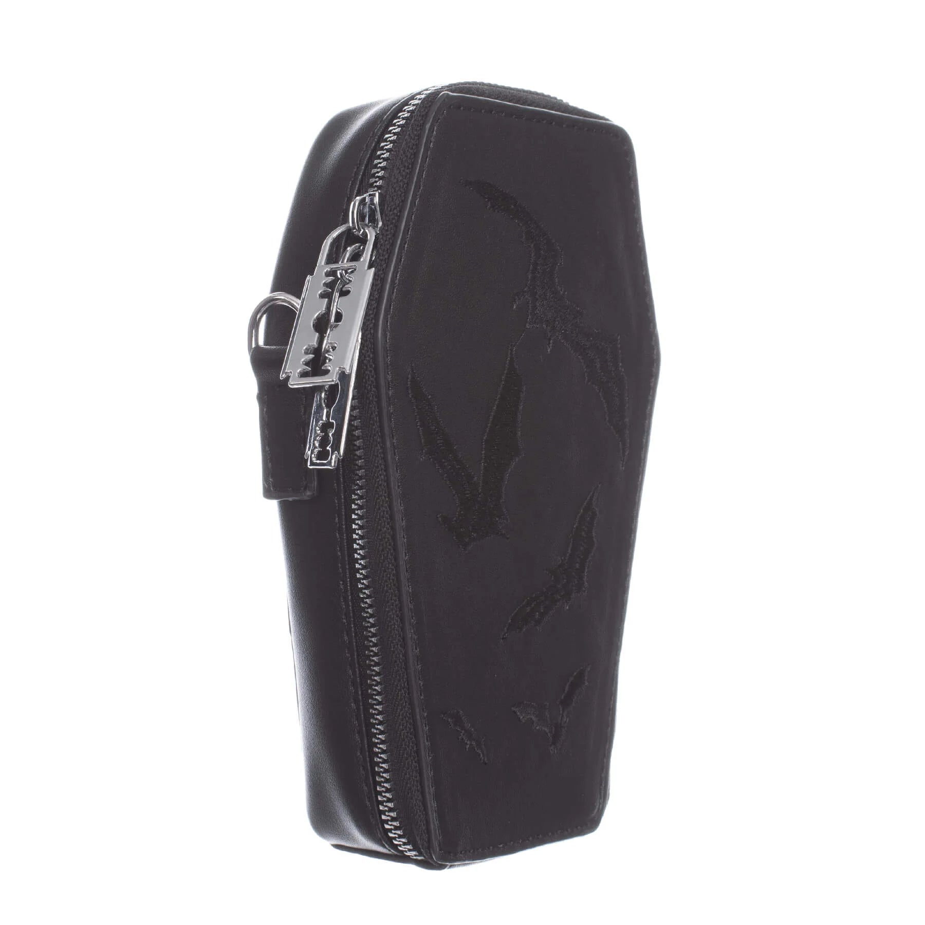 Heartless Embroidered Black Bat Mini Coffin Bag - Kate's Clothing
