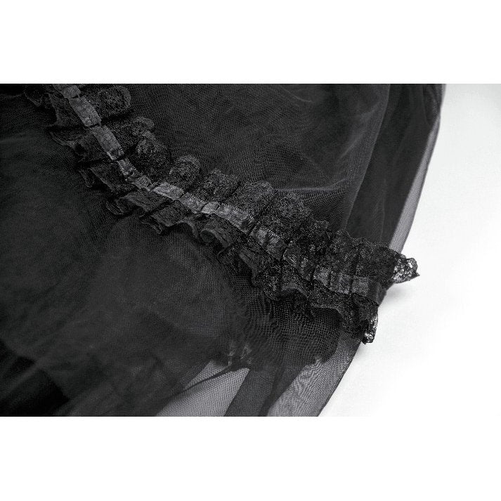 Dark in Love Gothic Tailed Sheer Mesh Petticoat Skirt