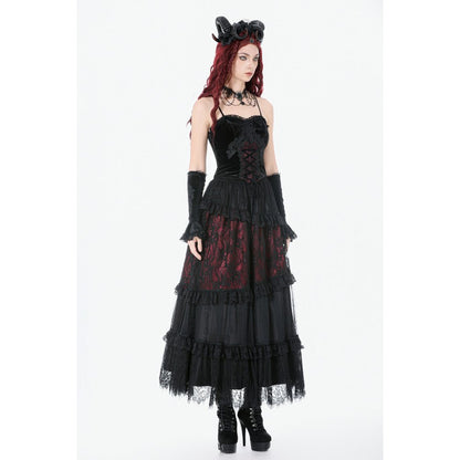 Dark in Love Dark Spliced Lace Maxi Skirt