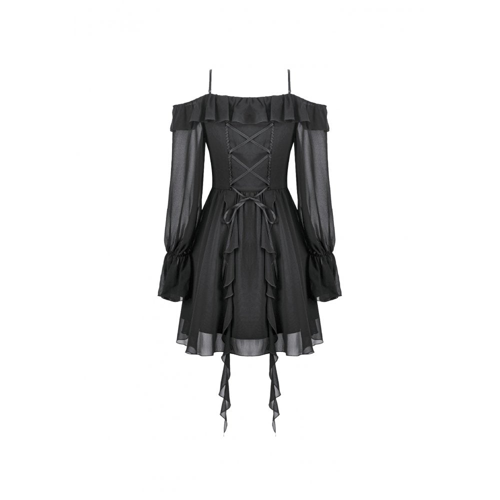 Dark in Love Nocturnal Crescent Chiffon Dress