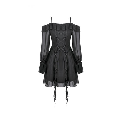 Dark in Love Nocturnal Crescent Chiffon Dress