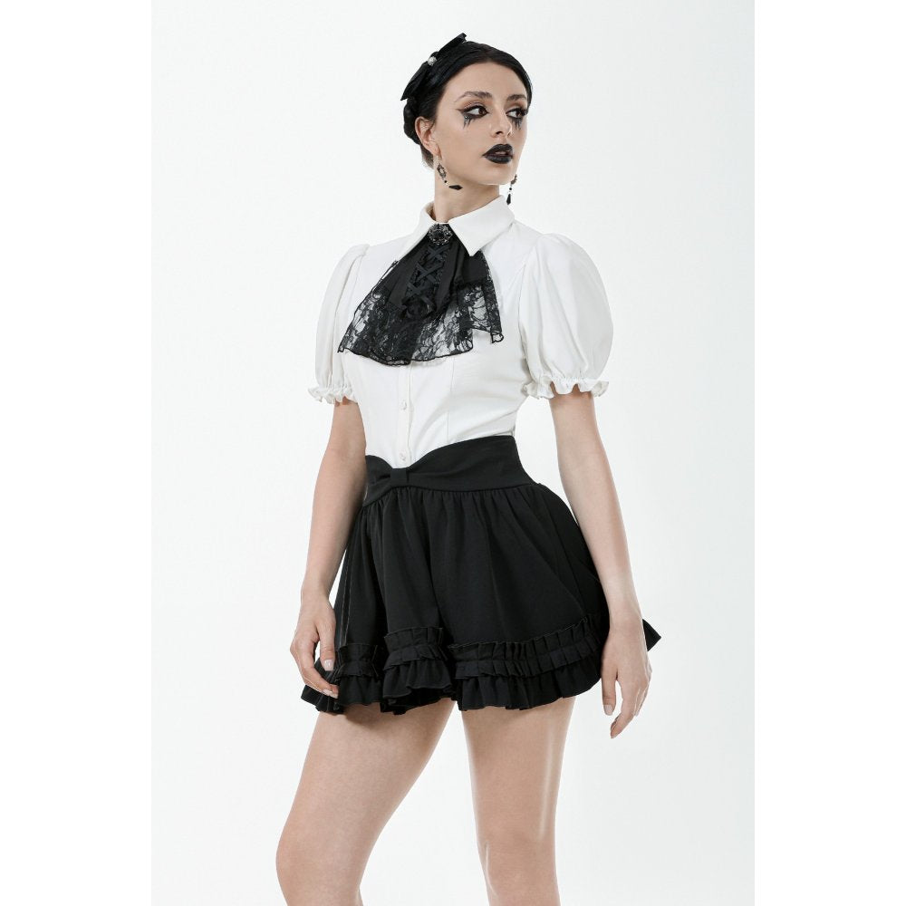 Dark in Love Lolita-Inspired Ruffled Mini Skirt in Black