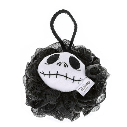Jack Skellington body puff, close-up of the black mesh puff with a hanging loop