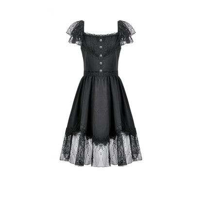 Dark in Love Black Gothic Sweet Bow Lace Lolita Dress